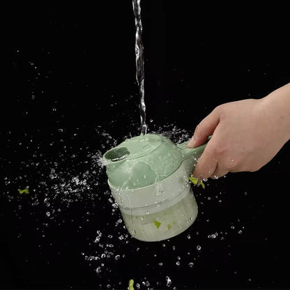 Picadora Eléctrica Inalámbrica 4 En 1 Para Ajo, Verduras Y Carne