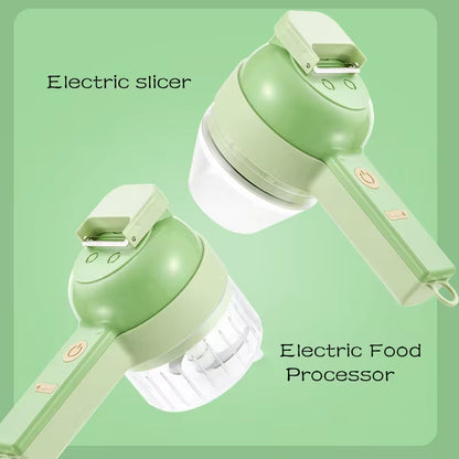 Picadora Eléctrica Inalámbrica 4 En 1 Para Ajo, Verduras Y Carne